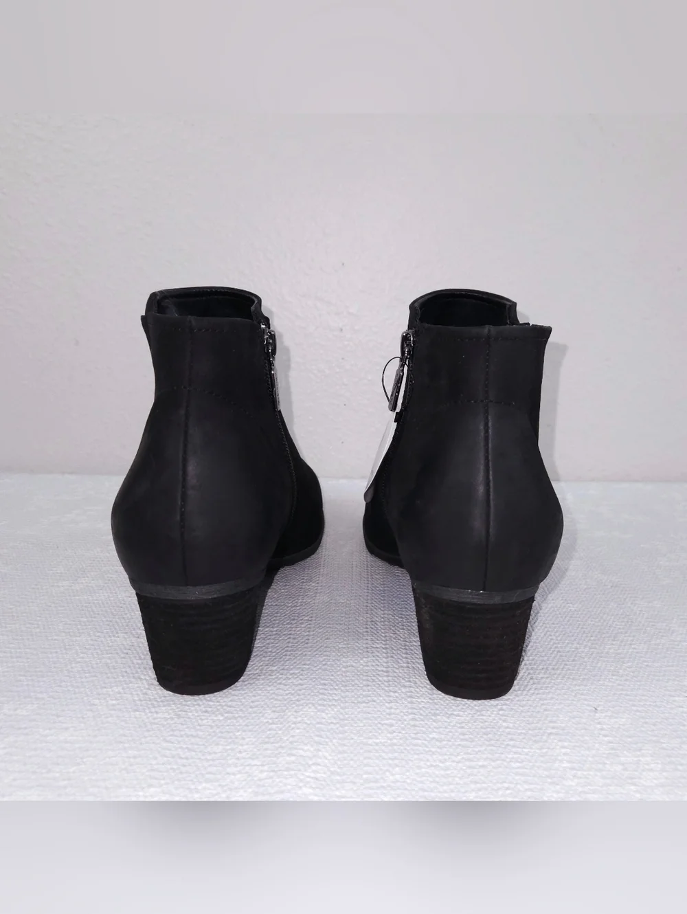 BLONDO Valli 2.0 Boots US 12 Waterproof Black Nubuck Heeled Ankle Booties